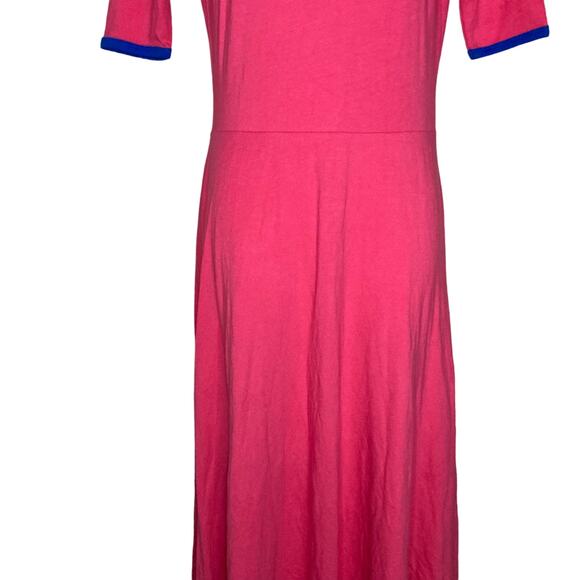 LuLaRoe Medium Ana Maxi Extra Long Dress Perfect For Tall Women Pink Fit Flare - Picture 5 of 16